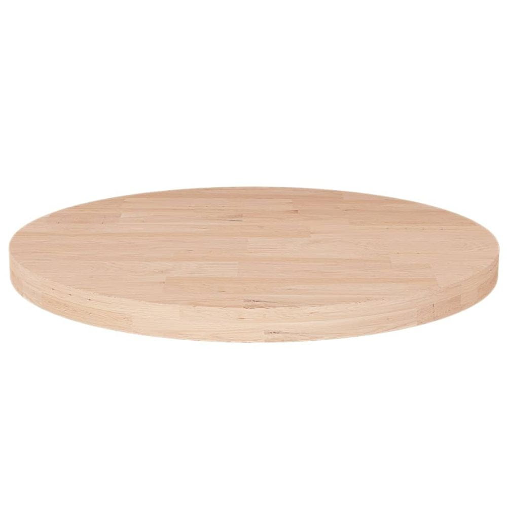 Petromila vidaXL Okrúhla stolová doska Ø50x2,5 cm neošetrený dubový masív